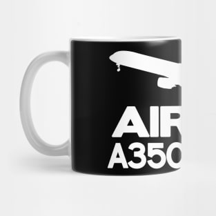 Airbus A350-1000 Silhouette Print (White) Mug